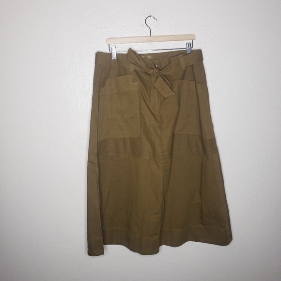 Toast Skirts Toast Olive Green Pocket Wrap Midi Skirt Poshmark
